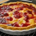 A freshly baked Crazy Crust Pie with a bubbling fruit filling and perfectly golden crust cooling on a wire rack.